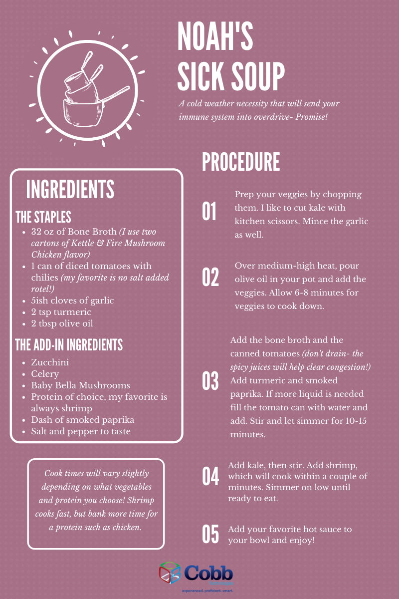 Recipe Card - Cooking with Cobb - Episode 7 Noahs Sick Soup