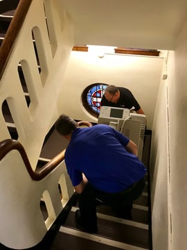 Cobb Technologies Service Team Taking Out Old Printer