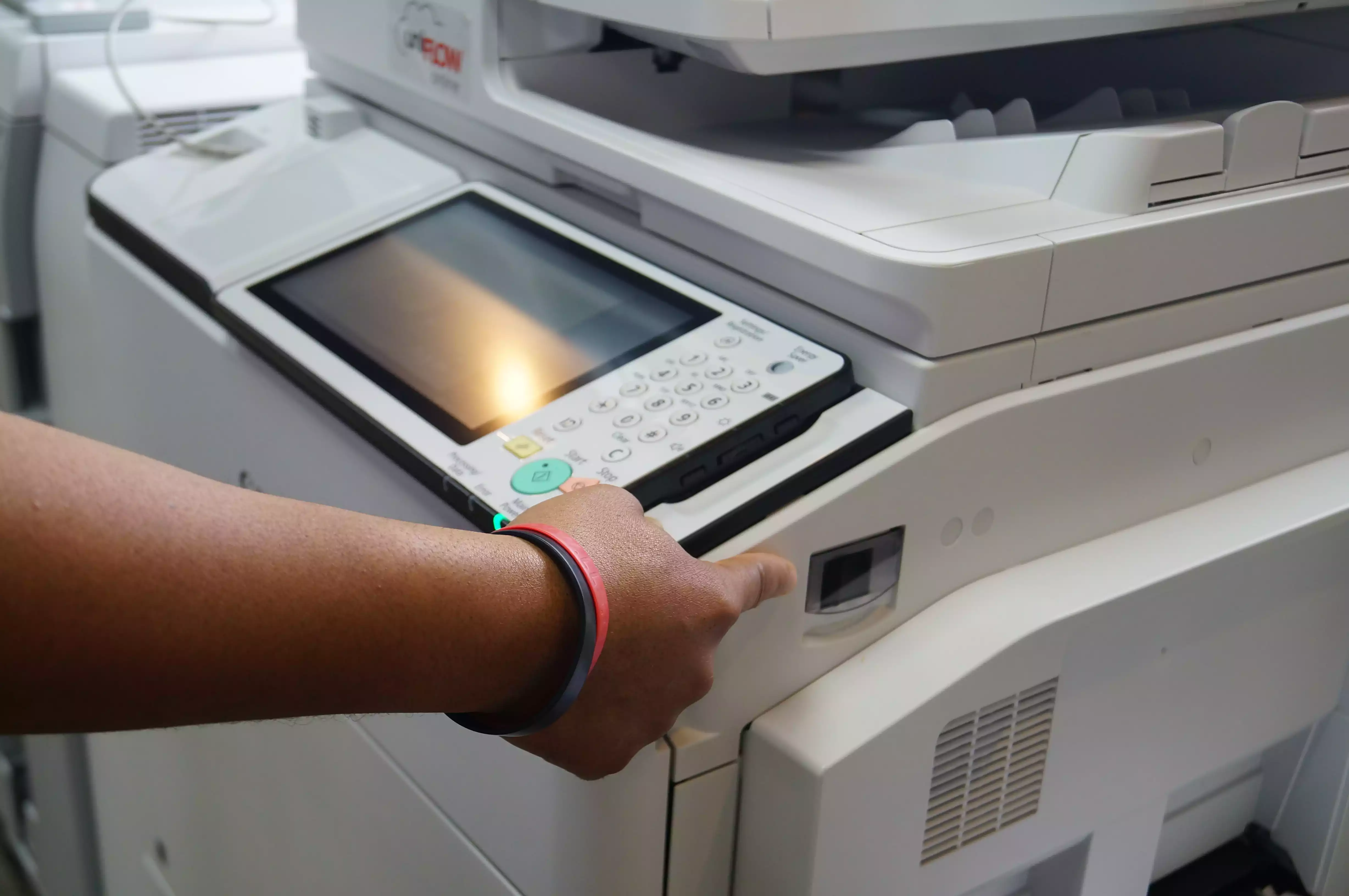 Person using a printer